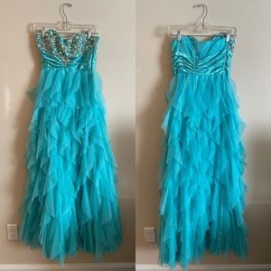 Bright Blue Masquerade Toule Dress